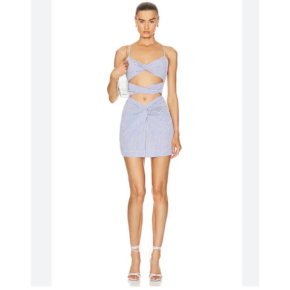 Matthew Bruch - Tripe Twist Twist Mini Dress - Navy - 3 (Medium)